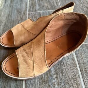 Free People Camel Open-Toe Sandals